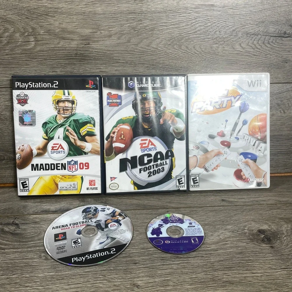 EA Sports Video Game‎ Bundle Wii Gamecube PS2 5 Games Madden NCAA Tak Game Party